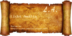 Licht Amália névjegykártya